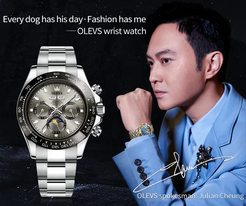 OLEVS Automatic Mechanical Watch – Luxury Chronograph for Business and Sports