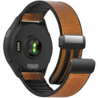 Magnetic Hybrid Watch Band – Leather and Silicone Strap for Garmin Sport