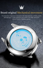 OLEVS Automatic Mechanical Watch – Leather Strap Flywheel for Business Casual