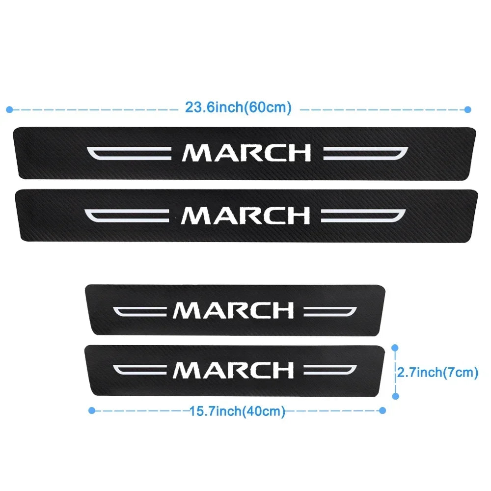 Carbon Fiber Door Sill Protectors – Threshold Trim for Nissan March