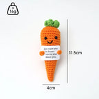Handmade Wool Crochet Dog Doll – Positive Affirmation Plush for Home Decor