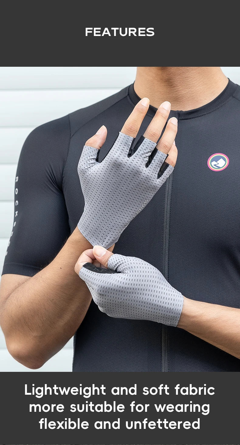 ROCKBROS Half Finger Cycling Gloves – Shock-Absorbing MTB Gear for Summer