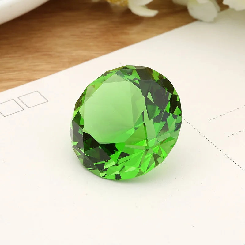 Crystal Diamond Paperweight – Large Cut Glass Gemstone for Wedding Decor