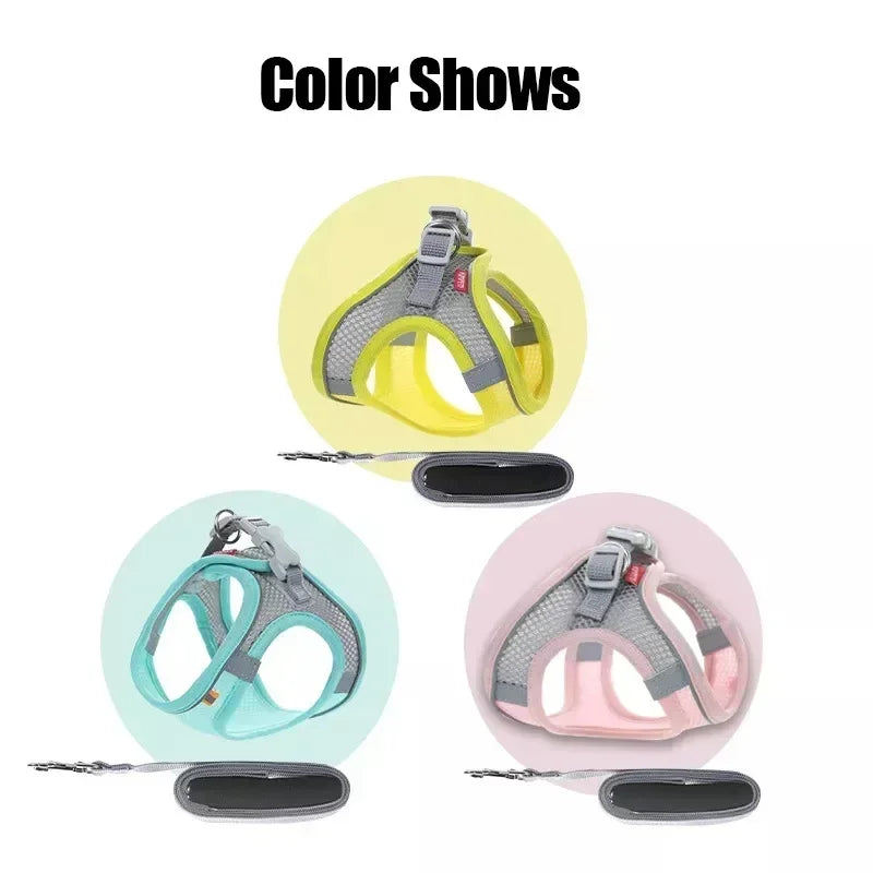 Adjustable Breathable Dog Harness – Safety Vest for Small Pets