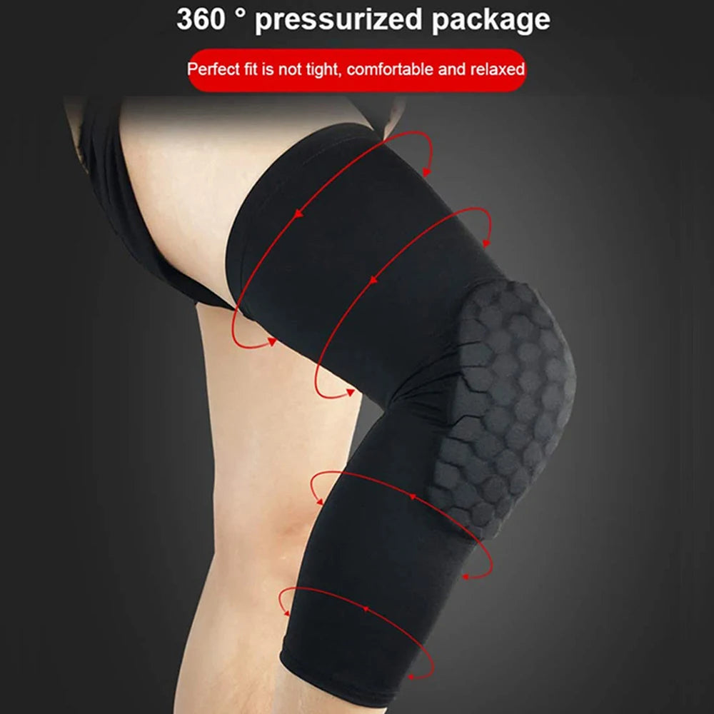 Compression Knee Sleeve – Long Leg Brace Support for Basketball and Running