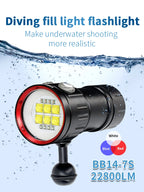 Underwater LED Photography Light – 20000LM Waterproof Video Torch for Diving