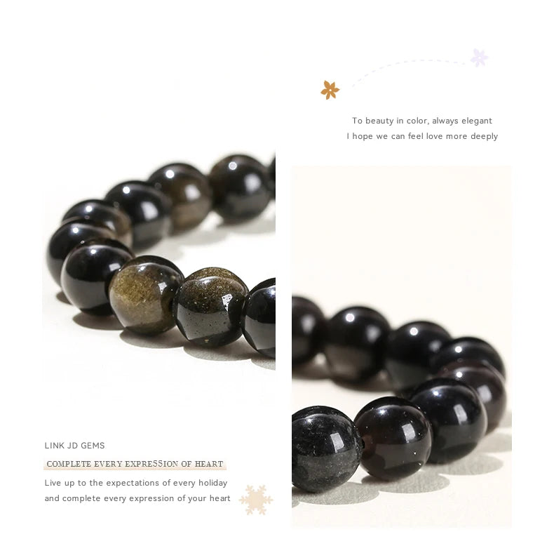 Natural Stone Bead Bracelet – Healing Crystal Gemstone Jewelry for Men and Women