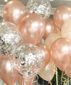 Gold Glitter Confetti Latex Balloons – 12 Inch Decor for Wedding Birthday Party