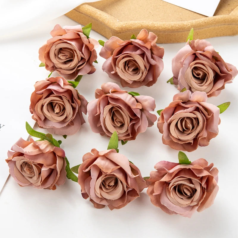 Artificial Silk Rose Heads – Decorative Flowers for Wedding Home Decor