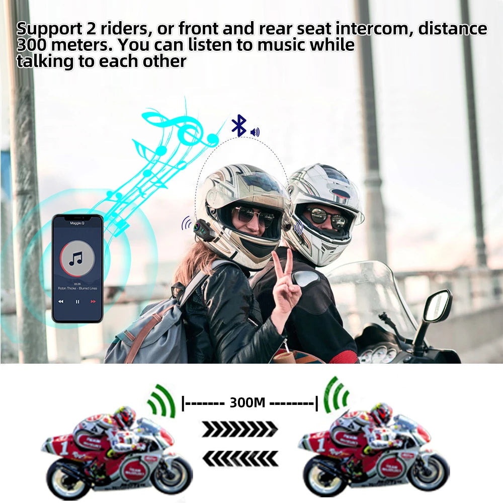 Wireless Motorcycle Intercom Headset – Bluetooth Helmet Audio for Riders