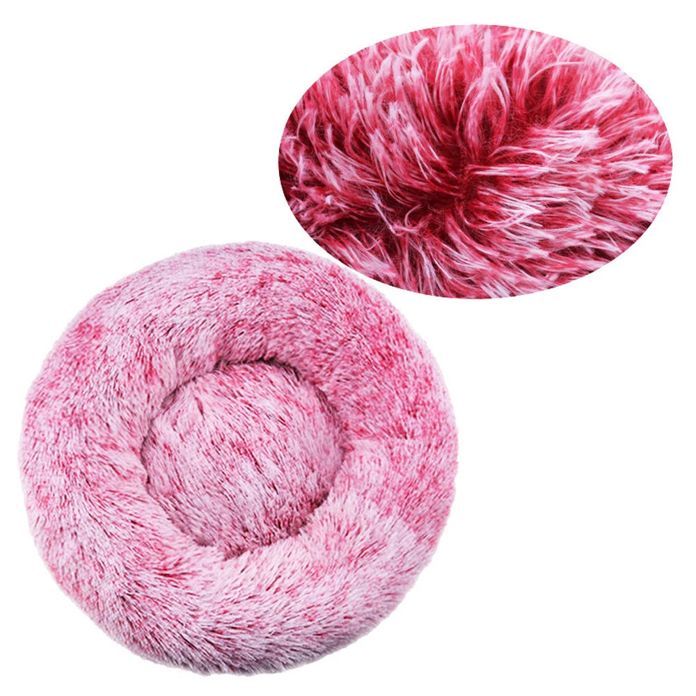 Plush Round Pet Bed – Warm Washable Sofa for Small to Large Dogs and Cats