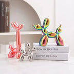 Abstract Ceramic Balloon Dog Sculpture – Modern Statue for Home Office Decor