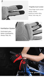 Anti-Slip Full Finger Cycling Gloves – Breathable MTB Gear for Men and Women