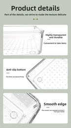 Transparent Cosmetic Organizer – Striped Plastic Drawer for Desk Storage