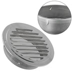 Stainless Steel Round Vent Grille – 70-300mm External Wall Duct for Ventilation