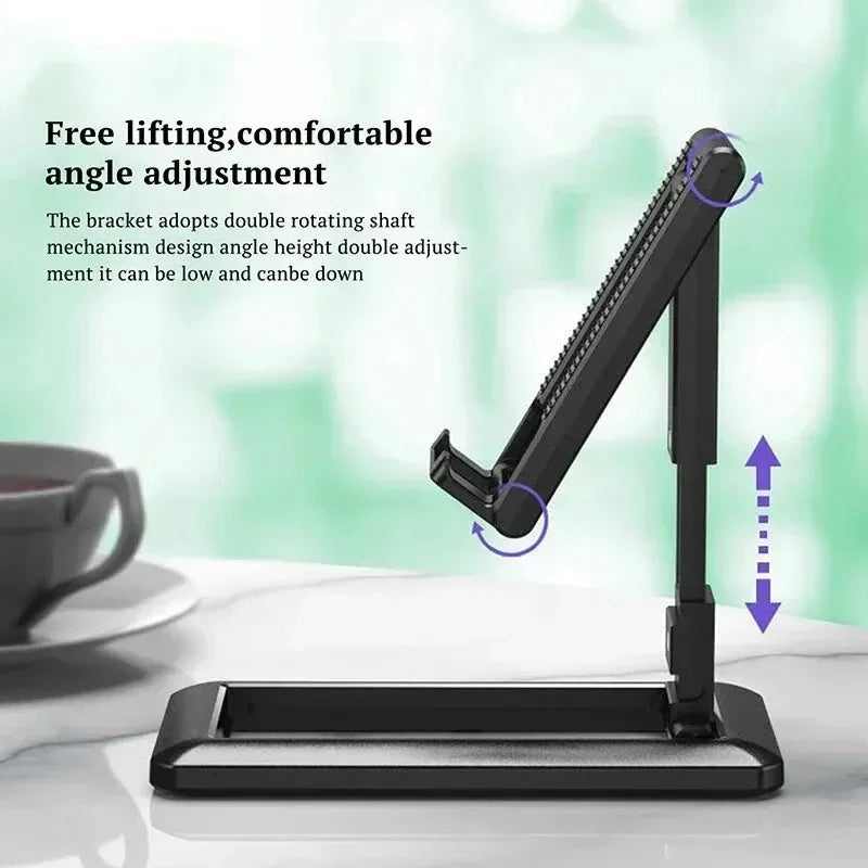 Foldable Desktop Phone Stand – Adjustable Bracket for Tablets and Smartphones