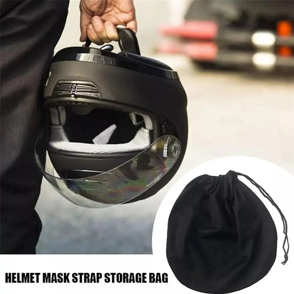Plush Motorcycle Helmet Bag – Soft Drawstring Protective Carrier for Cycling