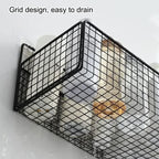 Bilayer Grid Wall Shelf – Adhesive Bathroom Organizer for Shower Storage
