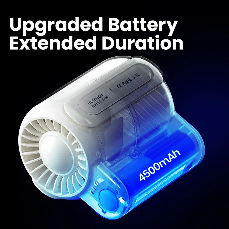 Portable Waist Clip Fan – Rechargeable Cooling Device for Outdoor Camping