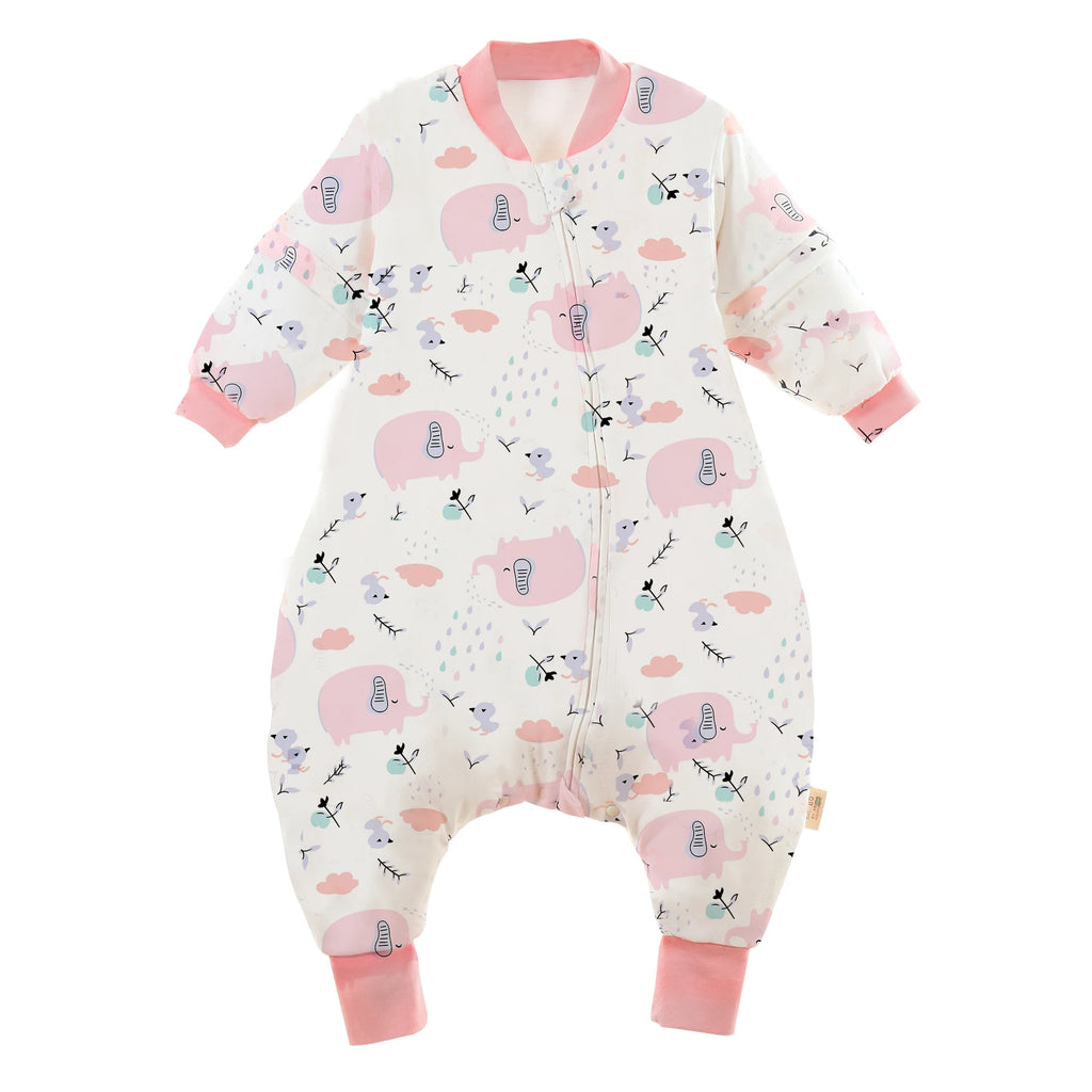 Cotton Split-Leg Sleeping Bag – 2.5Tog Quilted Kids Wearable Blanket for Sleep