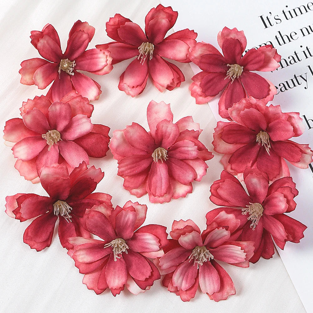 Artificial Cherry Blossom Heads – Silk Floral Decor for Weddings and DIY