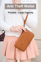 RFID Leather Passport Wallet – Anti-Theft Card Holder for Travel