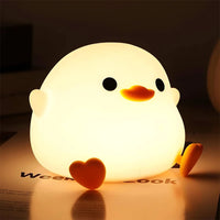 Silicone Duck Night Light – Rechargeable LED Bedside Lamp for Nursery