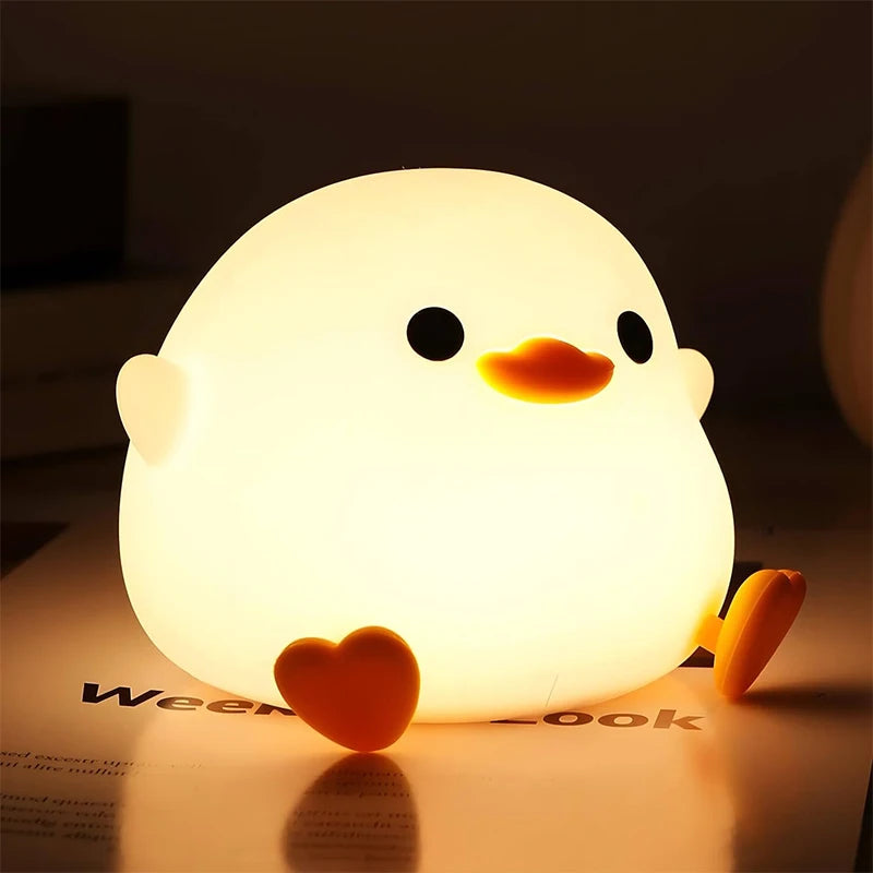 Silicone Duck Night Light – Rechargeable LED Bedside Lamp for Nursery