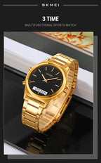 Digital Sport Watch – Waterproof Triple Time Display for Men