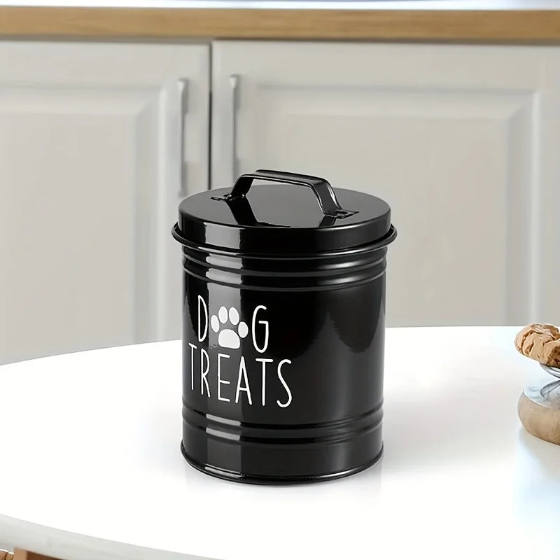 Metal Pet Treat Container – Airtight Food Storage Jar for Dogs and Cats