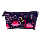 Large Animal Makeup Bag – Flamingo Cat Print Organizer for Travel Cosmetics
