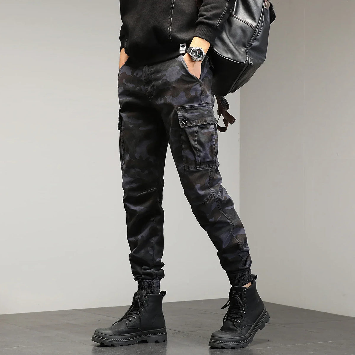 Mens Cotton Camouflage Cargo Pants – Outdoor Trousers for Hiking Workwear