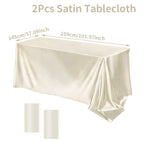 Satin Rectangle Tablecloth – Smooth Solid Color Cover for Wedding Parties