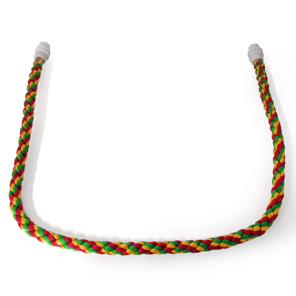 Woven Rope Parrot Toy – Bendable Multi-color Chew Perch for Parakeets
