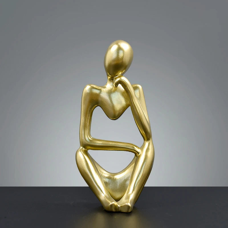 Abstract Figure Sculpture – Minimalist Resin Ornament for Modern Home Decor