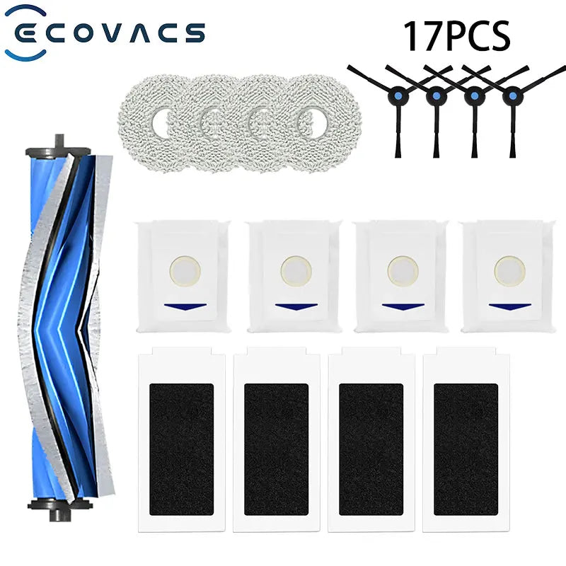 Vacuum Replacement Parts Kit – Filter and Brush Set for Ecovacs T30 Pro Omni