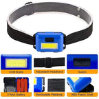 LED COB Headlamp – Waterproof Bright Flashlight for Outdoor Camping and Kids