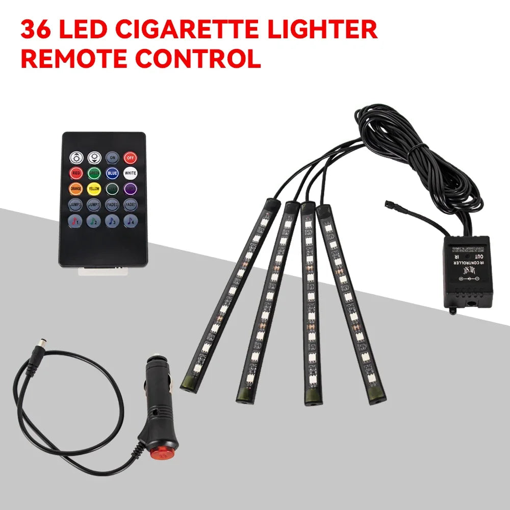 RGB LED Car Interior Light – Wireless Music Control for Auto Atmosphere