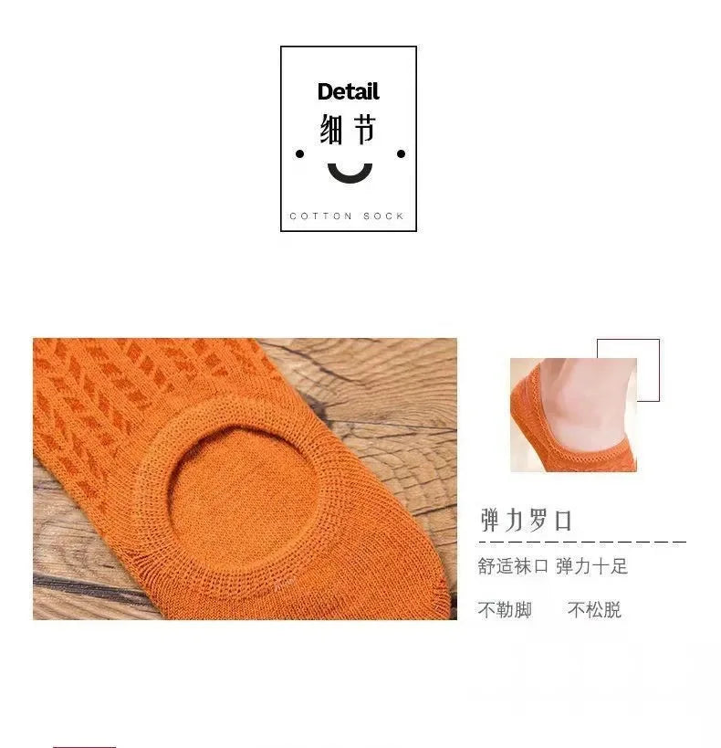 Silicone Invisible Boat Socks – Soft Cotton Women's Ankle Liners for Summer
