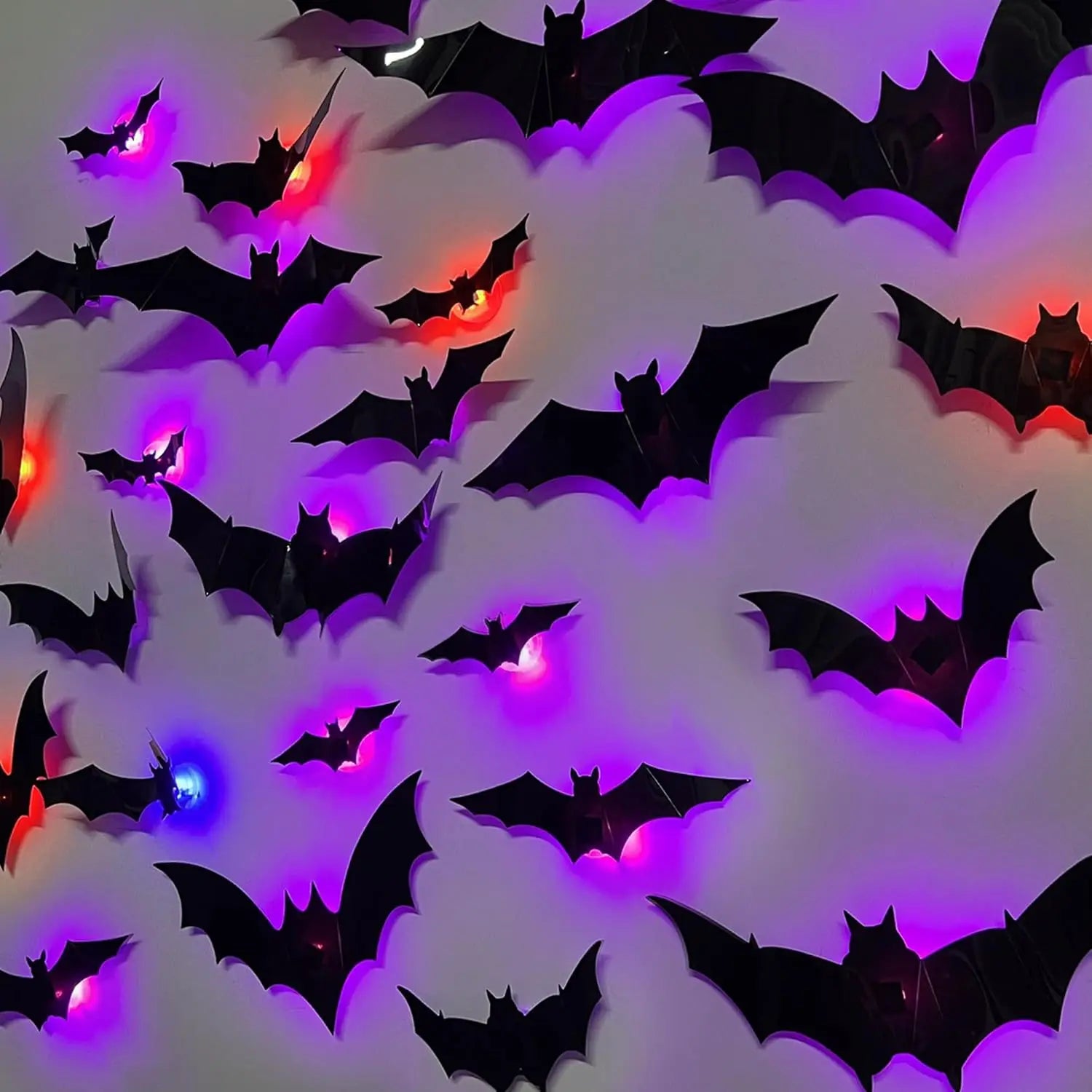 3D LED Bat Spider Wall Light – Decorative Halloween Party Glow Sticker