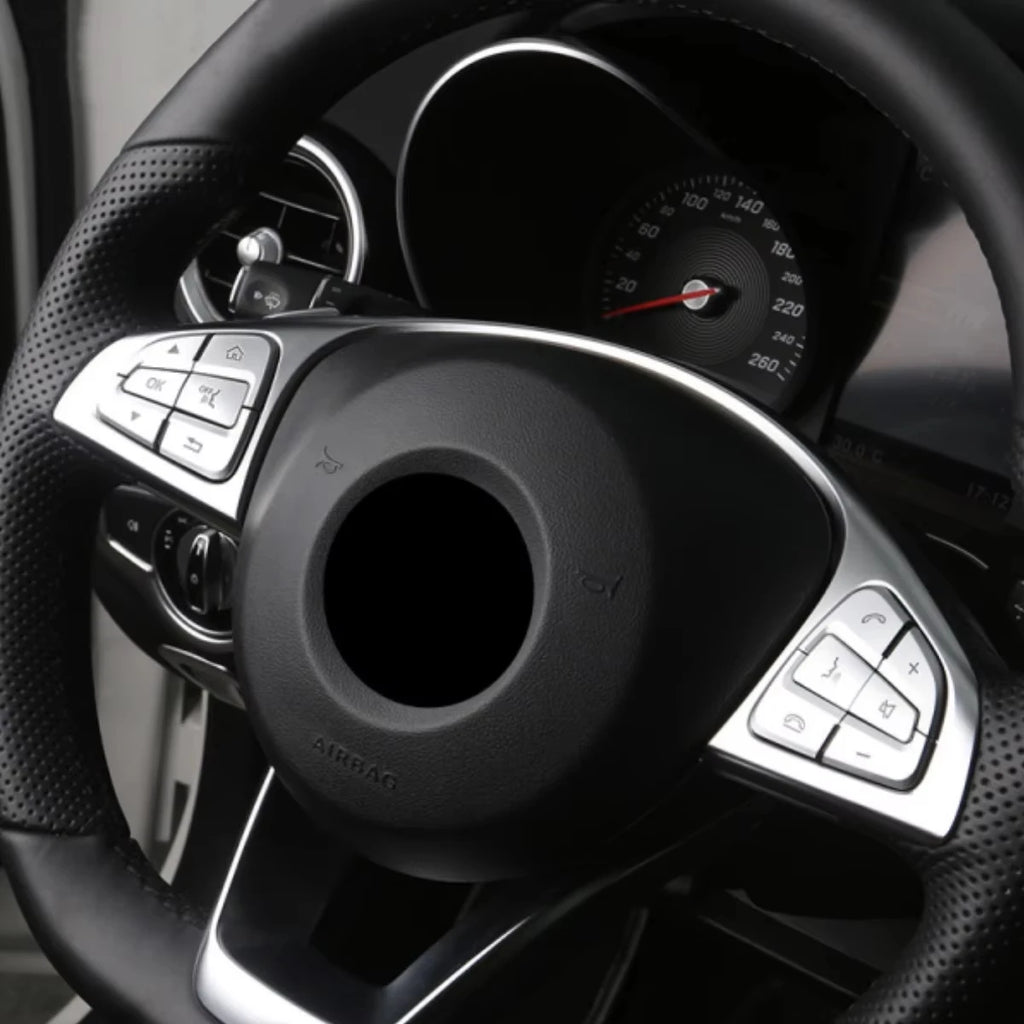 Steering Wheel Button Trim – Decorative Stickers for Mercedes Benz Interior