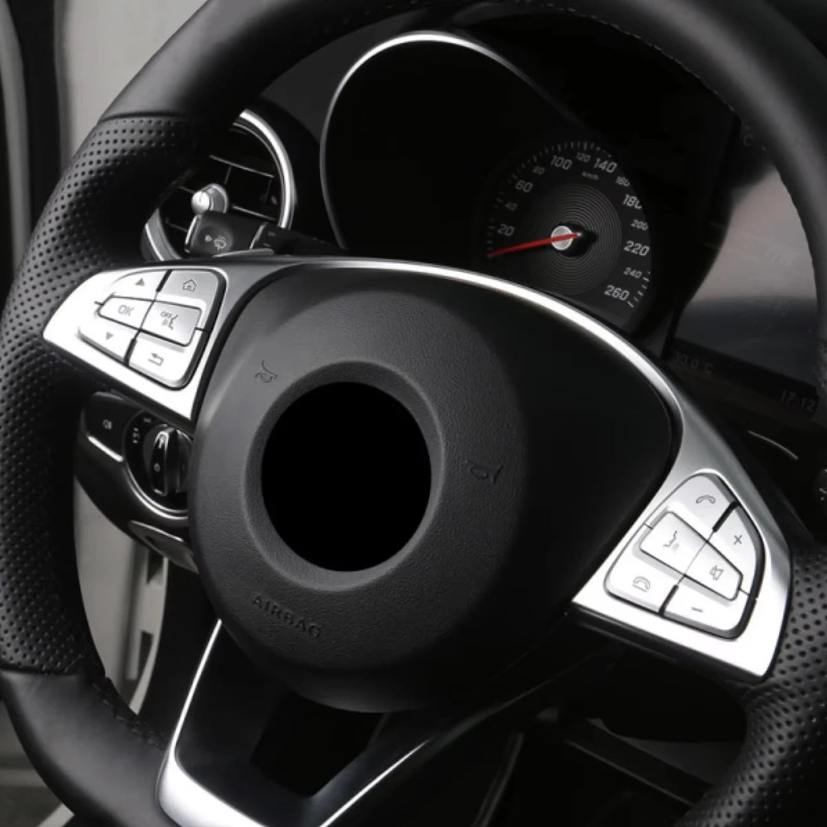 Steering Wheel Button Trim – Decorative Stickers for Mercedes Benz Interior