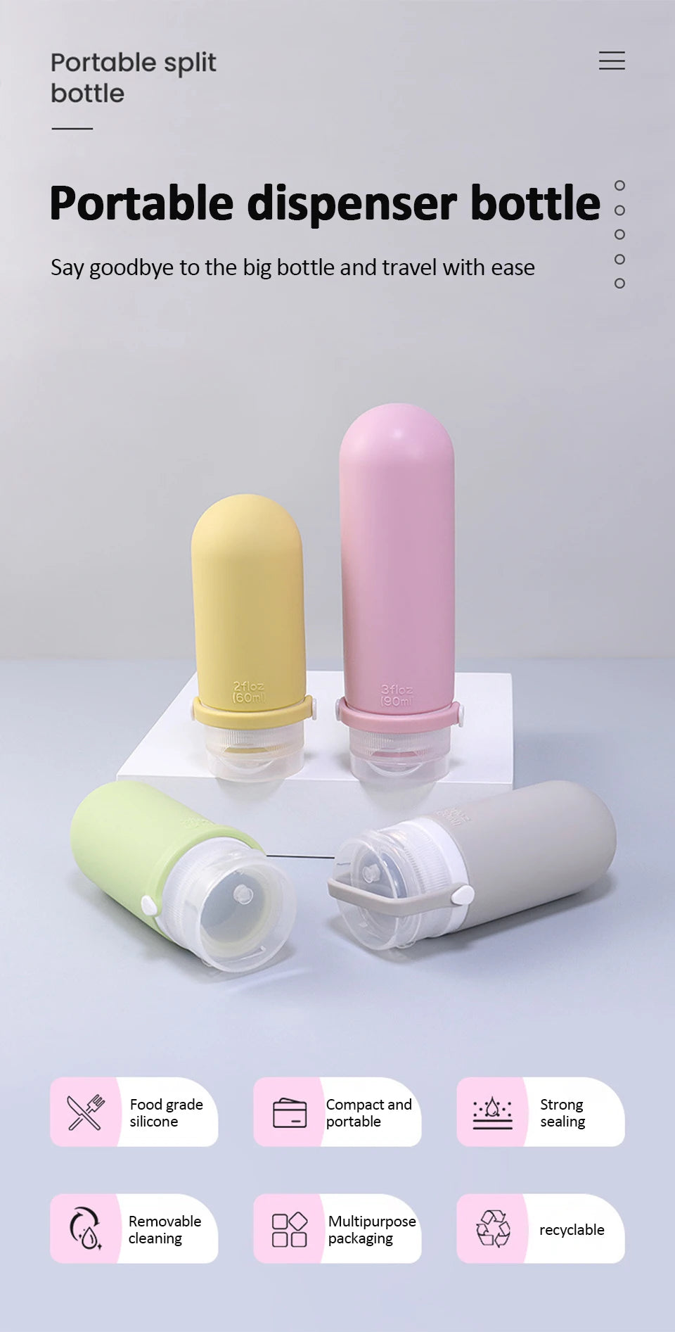 Refillable Silicone Travel Bottles – Leakproof Containers for Toiletries