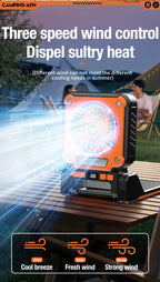 Portable LED Camping Fan – Solar USB Powered for Outdoor Tents