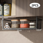 Iron Under Cabinet Hanging Baskets – Heavy Duty Storage for Kitchen Pantry