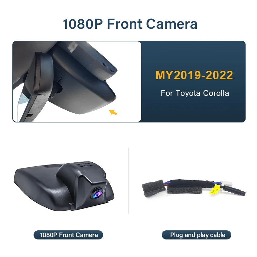 4K Dual Lens Dash Cam – Integrated WiFi DVR for Toyota Corolla E210