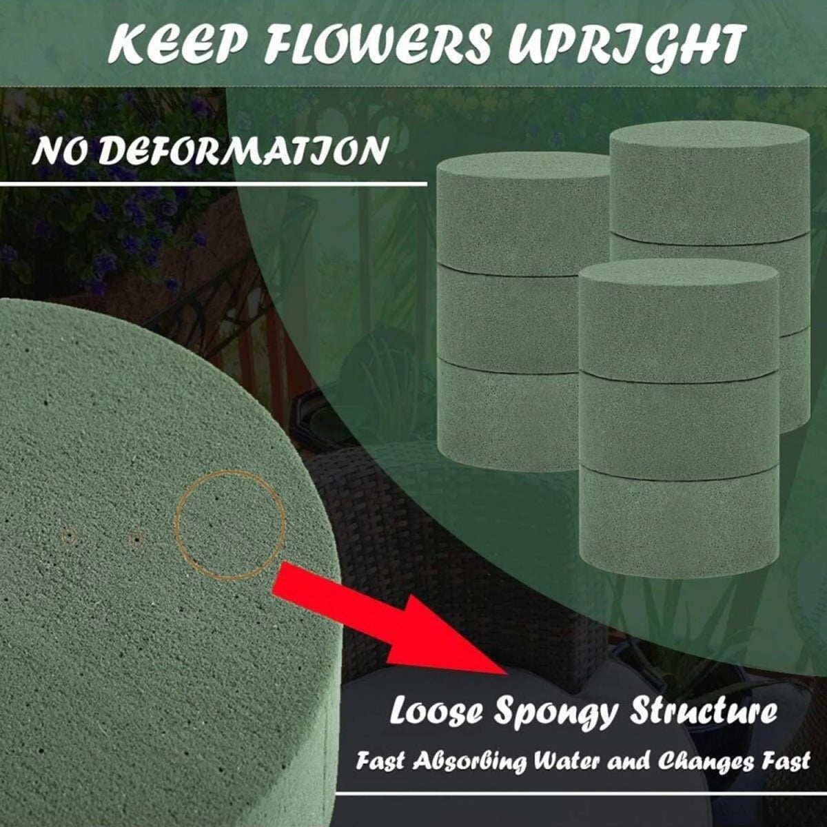 Round Floral Foam Blocks – Dry Artificial Flower Mud for DIY Arrangements