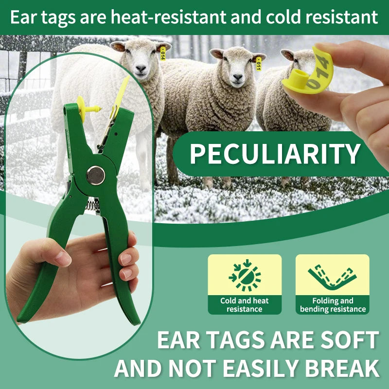Livestock Ear Tag Applicator – Identification Kit for Sheep Goat and Pig