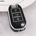 TPU Car Flip Key Case – Protective Shell for Peugeot and Citroen Accessories