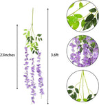 Silk Wisteria Hanging Vines – 110cm Artificial Flower Garland for Wedding Decor